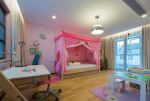 儿童房卧室粉色床幔装饰设计实景图