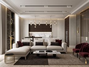 现代风格94平三居客厅沙发设计效果图片