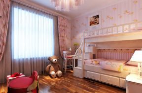 儿童房室内粉色壁纸装饰设计图片