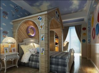 儿童房床头柜台灯设计实景图片