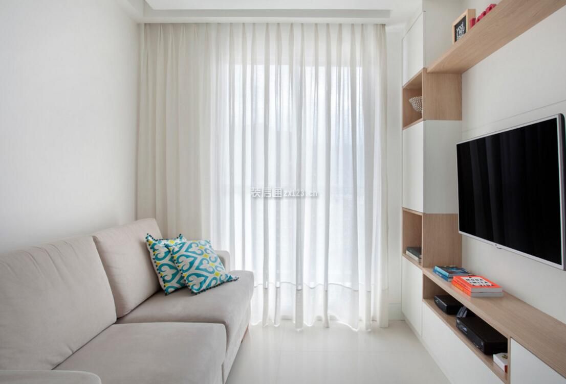 10平米客厅整体白色装潢设计图赏析_装修123效果图