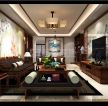 纯水岸新中式110㎡四居室客厅装修效果图