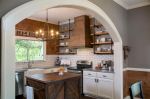 2023美式乡村风格厨房弧形门洞设计图片