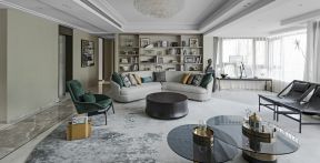 现代北欧风格140平米三居客厅茶几设计图片