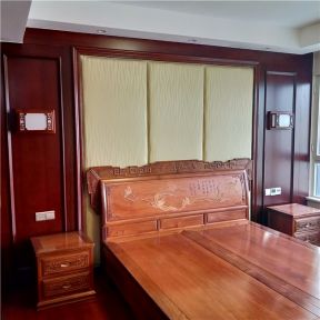 2023中式风格卧室实木床装修设计图片