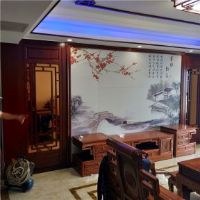2023传统中式风格客厅定制电视柜设计图片