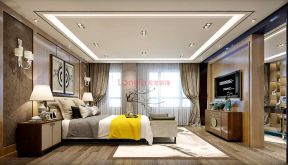 新中式风格450平别墅大卧室装修效果图