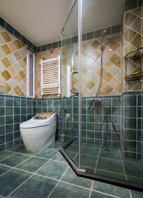 简美式风格110平方米三室卫生间淋浴房设计图片