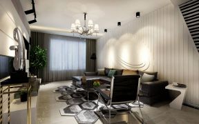 港式风格85平米二居客厅沙发装修效果图