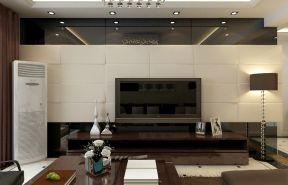 蓝天豪庭136平米三居室现代风格电视背景墙装修效果图