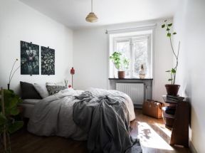 北欧卧室室内盆景装饰设计效果图片