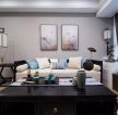 新中式风格140平三室两厅客厅沙发墙设计图