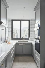 小美式风格99平米二居厨房玻璃窗设计图片