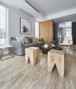 北欧简约设计风格客厅浅色木地板图片