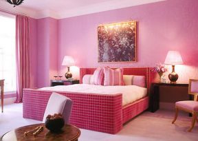 婚房卧室整体粉色装修装饰效果图片
