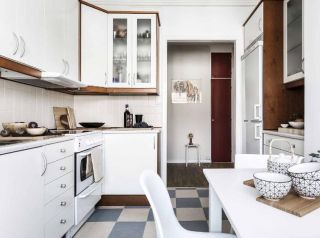北欧简约设计风格厨房地板瓷砖图片