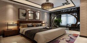 简约中式风格卧室装修效果图 2020新中式风格卧室图片 