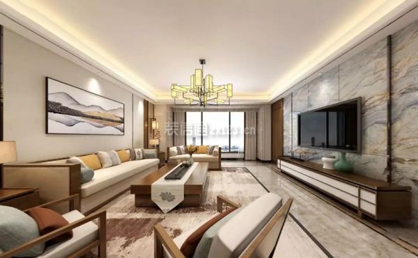珠海220㎡四居室新中式风格装修案例