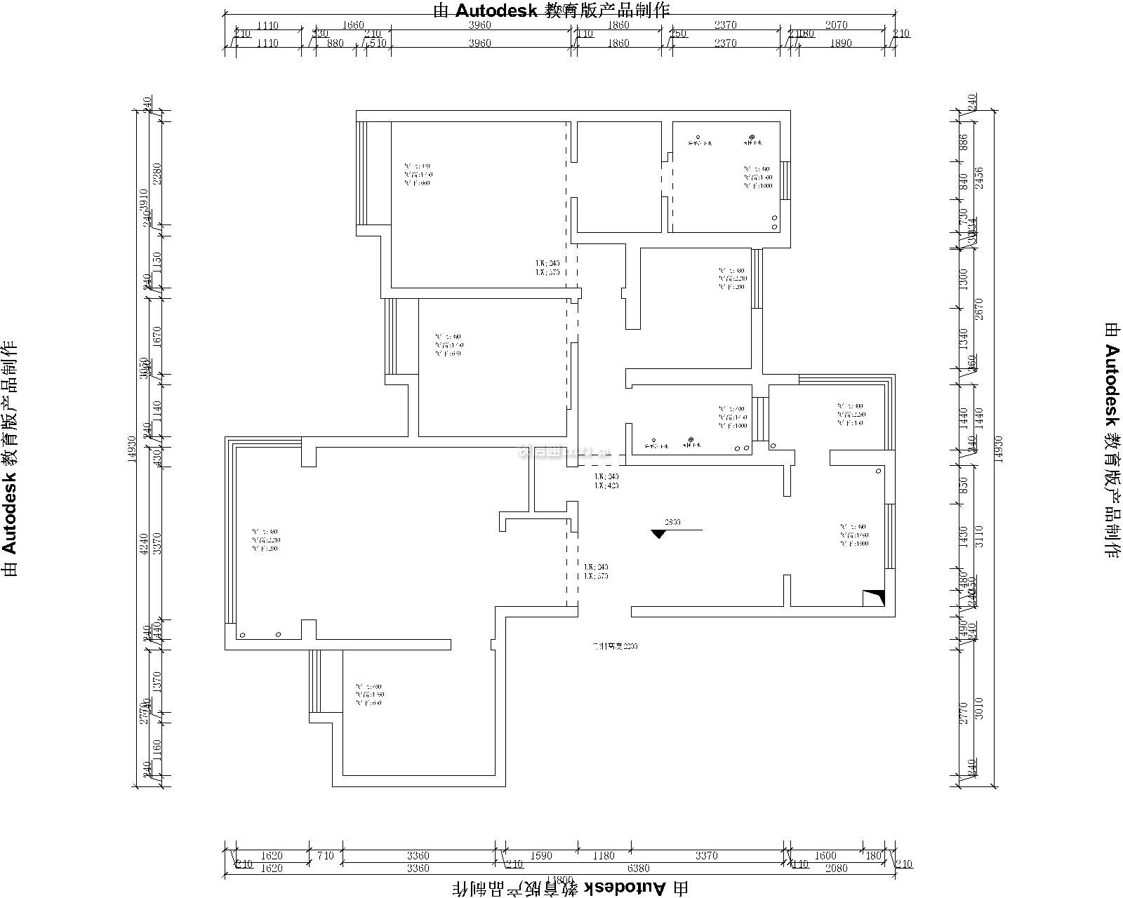 170㎡四居室內(nèi)平面設(shè)計(jì)圖