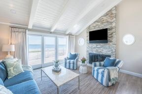2020海景房客厅沙发图片 斜顶客厅设计图片 