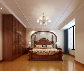绿荫里新中式138平三居室卧室装修案例