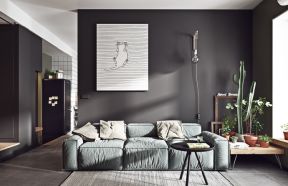北欧风格98平米小户型客厅沙发背景墙设计图片
