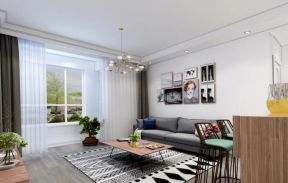 简约北欧风格60平小二居客厅沙发墙装修效果图