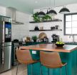 2023国外北欧风格家庭厨房绿色橱柜设计图片