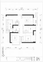 華僑城原岸86㎡現(xiàn)代簡(jiǎn)約裝修平面圖