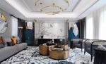 新中式风格大客厅地毯装饰高清效果图