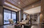 新中式风格小别墅休闲区木吊顶高清效果图