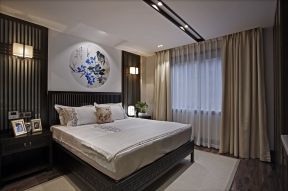 新中式风格卧室床头两边造型设计高清效果图