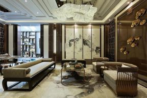 新中式风格客厅沙发设计高清效果图片
