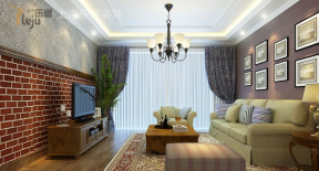 银鹭·万树城113平米三居室美式风格客厅装修效果图