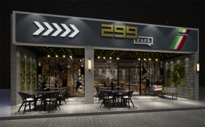 咖啡厅门头设计效果图片 2020咖啡厅门头设计图片