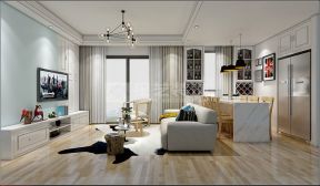 丽晶国际105㎡北欧风格三居室客厅装修效果图