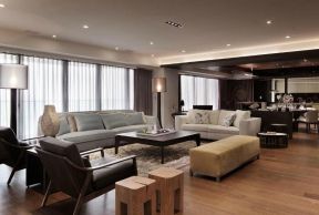 绵阳大户型客厅家具沙发装修摆放效果图