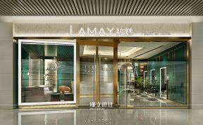 現(xiàn)代風(fēng)格350平方米美發(fā)店門頭裝修效果圖