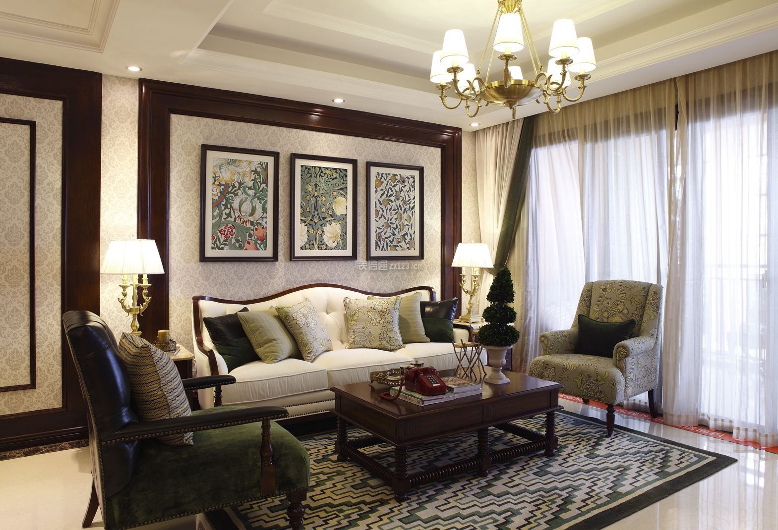 绵阳120平欧式古典风格房子客厅装修效果图
