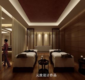 新中式风格2200平米美容会所房间隔断装修效果图