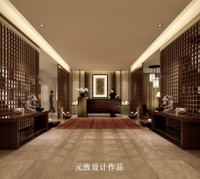 新中式风格2200平米美容会所大厅装修效果图