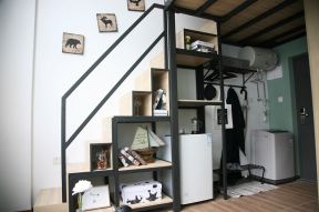 简约风格40平米小公寓一居入户楼梯间设计图片