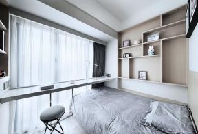 2020卧室飘窗书桌设计 2020卧室置物架装修效果图 卧室置物架效果图