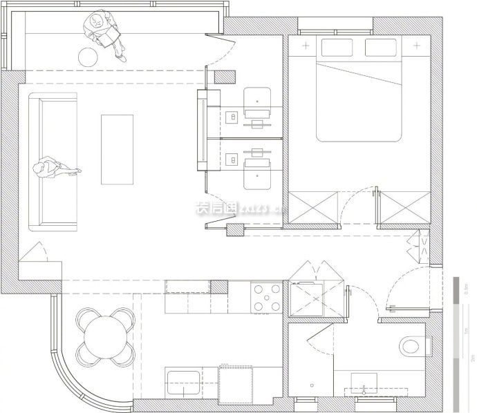 120㎡三居室戶型設計圖紙