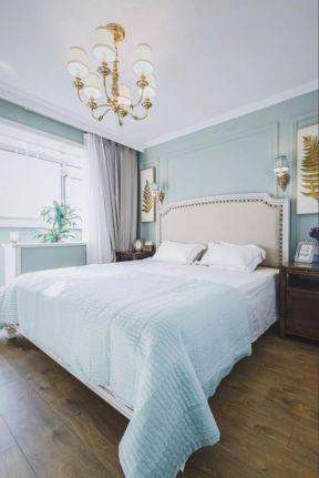 110㎡现代美式风格三居室卧室吊灯设计图片