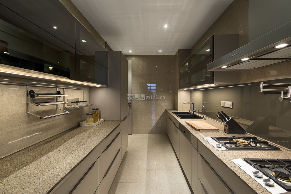 150平米三居室现代中式风格厨房布置图片