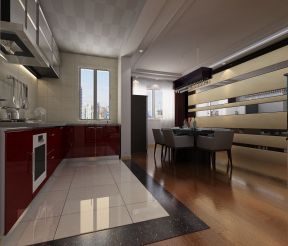 绿茵里140平米三居室现代风格餐厅装修效果图