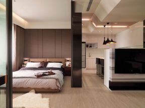 现代简约风格83平方三居卧室装修设计图