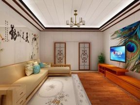 香颂小镇126平米三居室日式风格客厅装修效果图