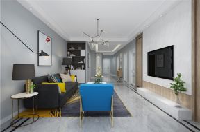 120平方米三居室现代简约客厅家装效果图
